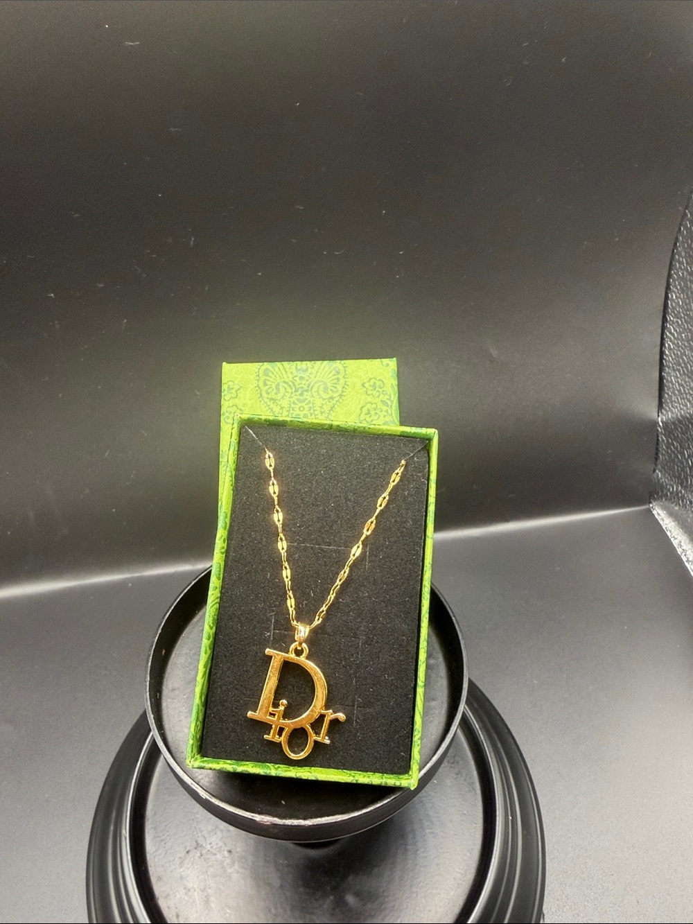 Dior Gold Letter D and ior Pendant Necklace